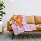 Matisse cut-outs - Pink & Orange Leaf on Sun Throw Blanket Gallery Image 1