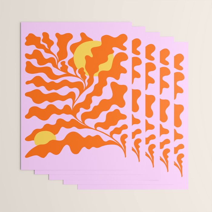 Matisse cut-outs - Pink & Orange Leaf on Sun Wrapping Paper Gallery Image 3