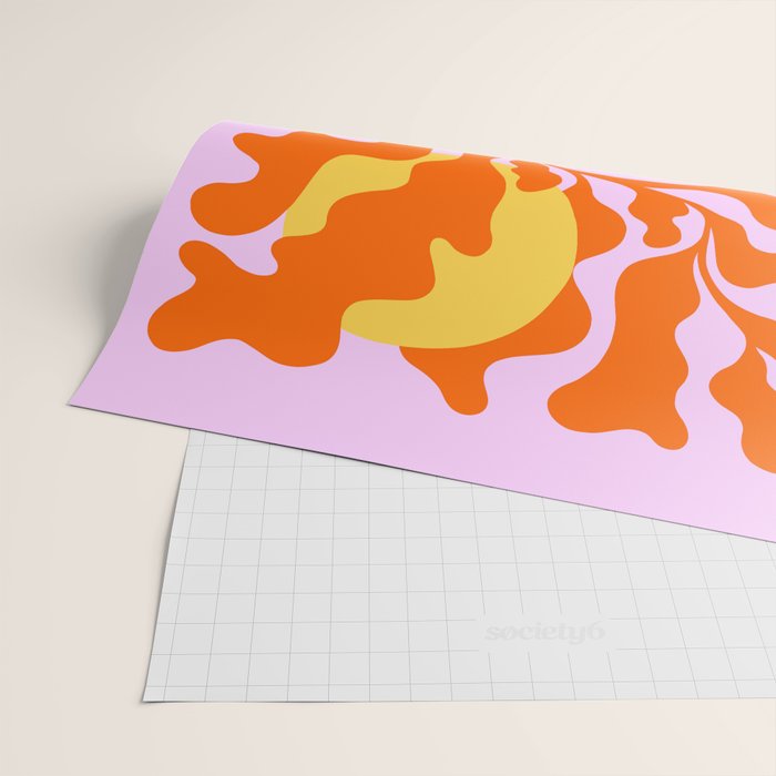 Matisse cut-outs - Pink & Orange Leaf on Sun Wrapping Paper Gallery Image 2