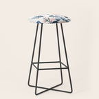 Pink Blue Watercolor Poppies Flowers Illustration Stool Gallery Image 1