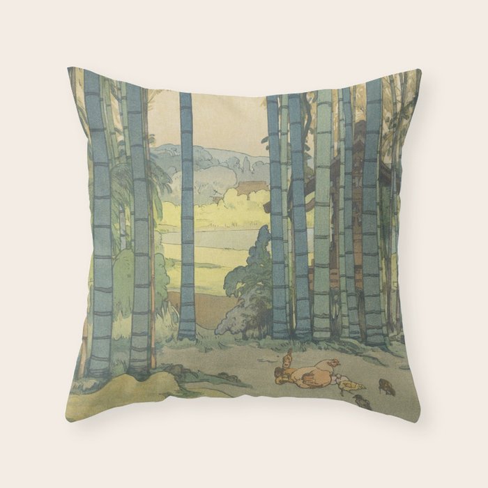 Yoshida Hiroshi, Bamboo Grove - Vintage Japanese Woodblock Print Art Throw Pillow Gallery Image 6