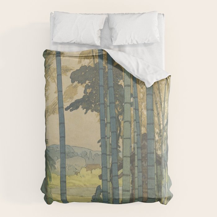 Yoshida Hiroshi, Bamboo Grove - Vintage Japanese Woodblock Print Art Duvet Cover Gallery Image 6