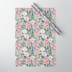 Birds in lush night garden flowers Wrapping Paper Gallery Image 1