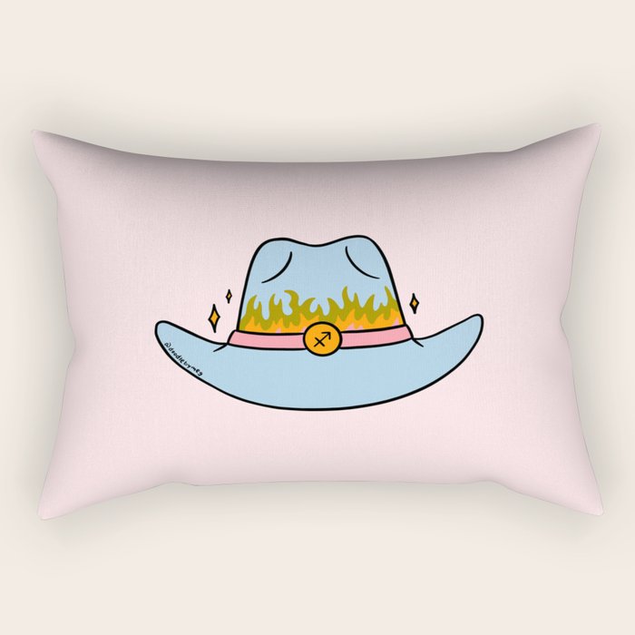 Sagittarius Cowboy Hat Rectangular Pillow Gallery Image 2