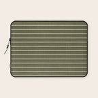 Cozy Stripes In Olive Green Laptop Sleeve Gallery Image 1