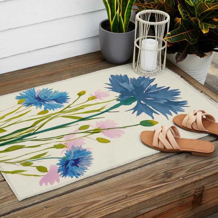 Whispers in Blue Outdoor Rug Gallery Image 2