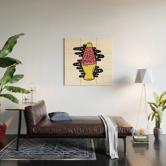 Lit Lava Lamp Wood Wall Art Gallery Image 2