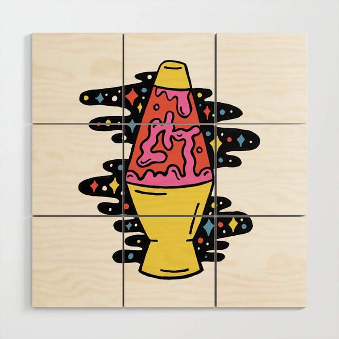 Lit Lava Lamp Wood Wall Art Gallery Image 1