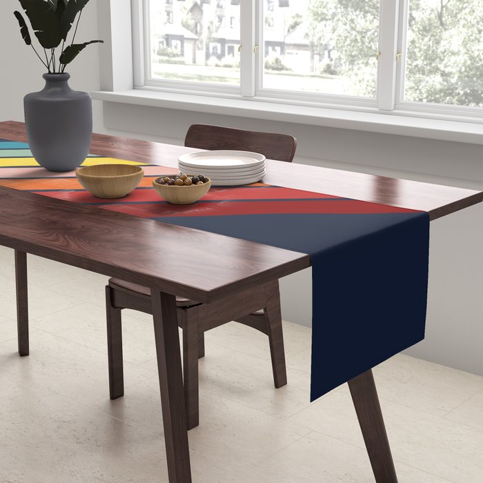 Lumumbu - 70s Vintage Style Retro Summer Stripes Table Runner Gallery Image 2