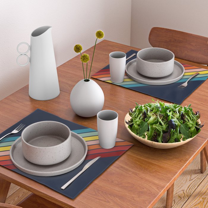 Lumumbu - 70s Vintage Style Retro Summer Stripes Placemat Gallery Image 2