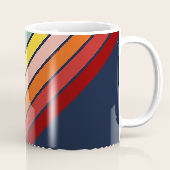 Lumumbu - 70s Vintage Style Retro Summer Stripes Coffee Mug Gallery Image 1