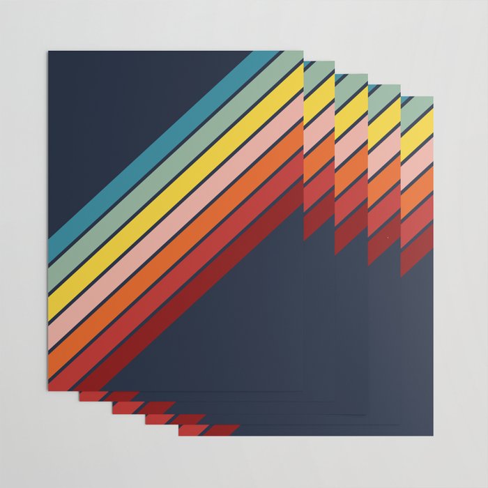 Lumumbu - 70s Vintage Style Retro Summer Stripes Wrapping Paper Gallery Image 3
