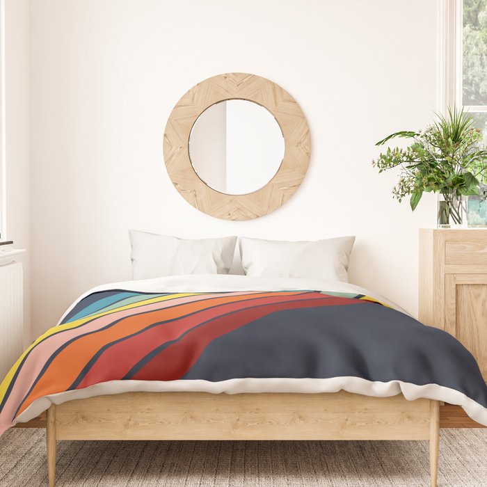 Lumumbu - 70s Vintage Style Retro Summer Stripes Duvet Cover Gallery Image 3