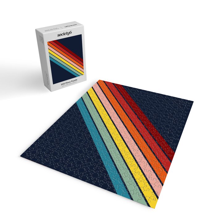 Lumumbu - 70s Vintage Style Retro Summer Stripes Jigsaw Puzzle Gallery Image 2