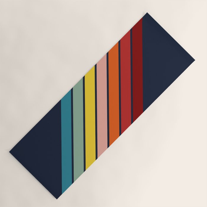 Lumumbu - 70s Vintage Style Retro Summer Stripes Yoga Mat Gallery Image 1