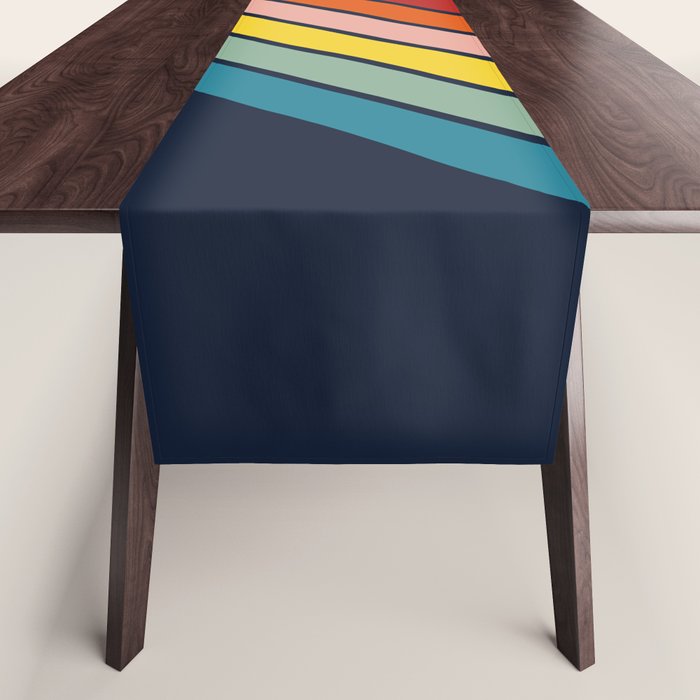 Lumumbu - 70s Vintage Style Retro Summer Stripes Table Runner Gallery Image 1