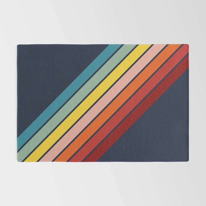 Lumumbu - 70s Vintage Style Retro Summer Stripes Rug Gallery Image 2