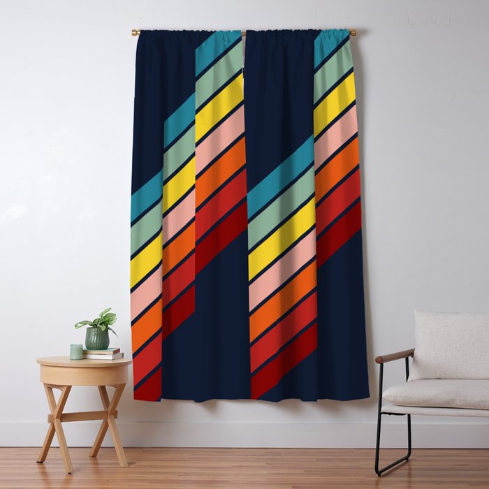 Lumumbu - 70s Vintage Style Retro Summer Stripes Window Curtain Gallery Image 5