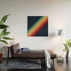 Lumumbu - 70s Vintage Style Retro Summer Stripes Wood Wall Art Gallery Image 2