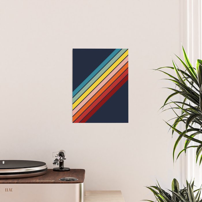 Lumumbu - 70s Vintage Style Retro Summer Stripes Poster Gallery Image 2