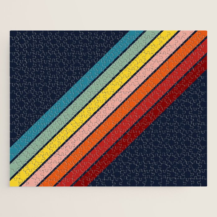Lumumbu - 70s Vintage Style Retro Summer Stripes Jigsaw Puzzle Gallery Image 1