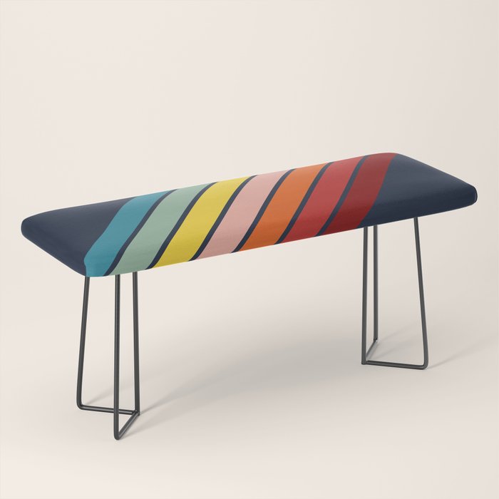 Lumumbu - 70s Vintage Style Retro Summer Stripes Bench Gallery Image 1