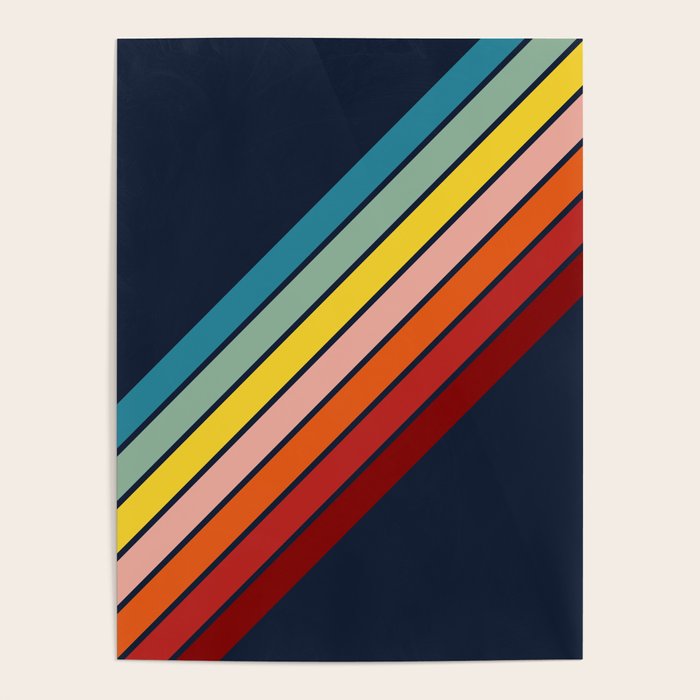 Lumumbu - 70s Vintage Style Retro Summer Stripes Poster Gallery Image 4