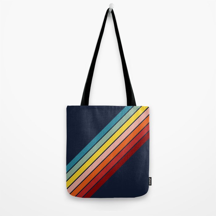 Lumumbu - 70s Vintage Style Retro Summer Stripes Tote Bag Gallery Image 2