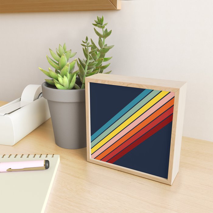Lumumbu - 70s Vintage Style Retro Summer Stripes Mini Art Print Gallery Image 2