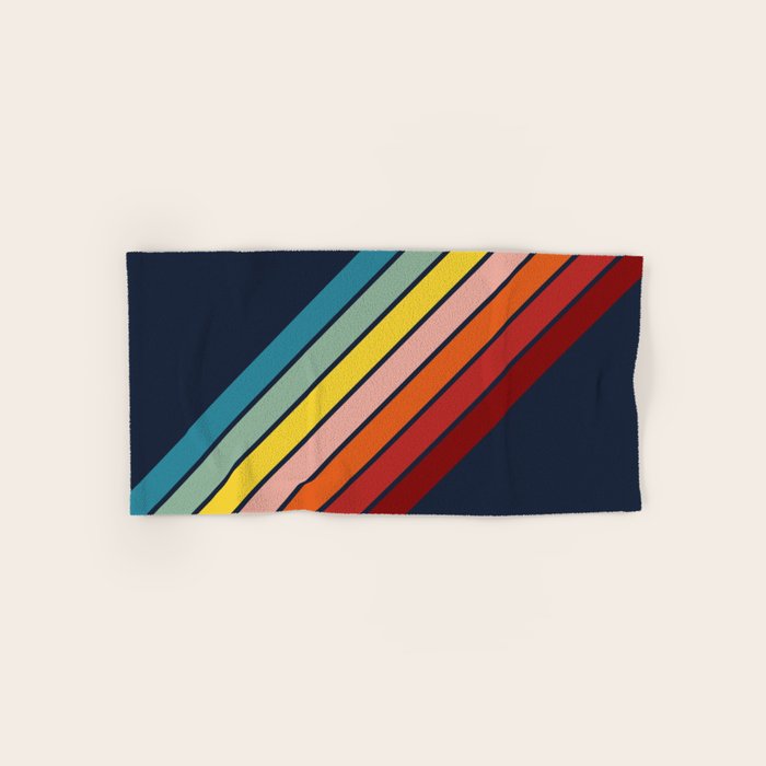 Lumumbu - 70s Vintage Style Retro Summer Stripes Bath Towel Gallery Image 1