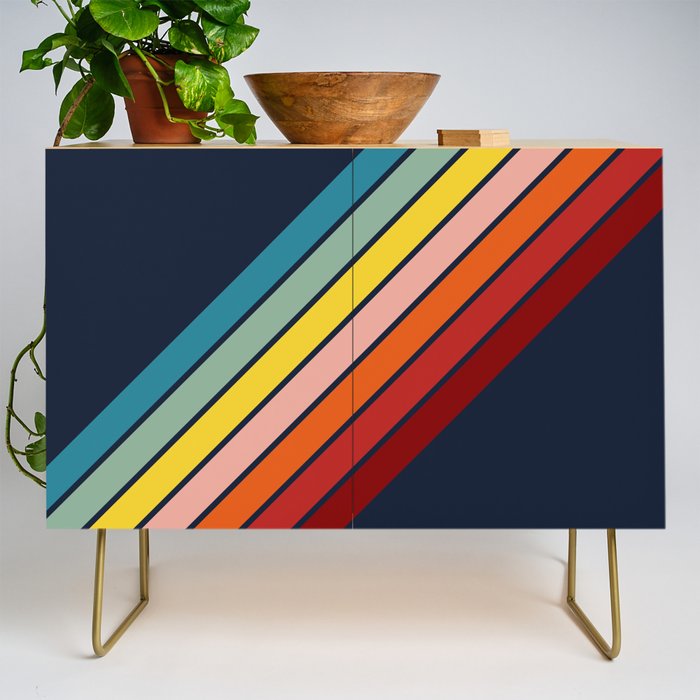 Lumumbu - 70s Vintage Style Retro Summer Stripes Credenza Gallery Image 1