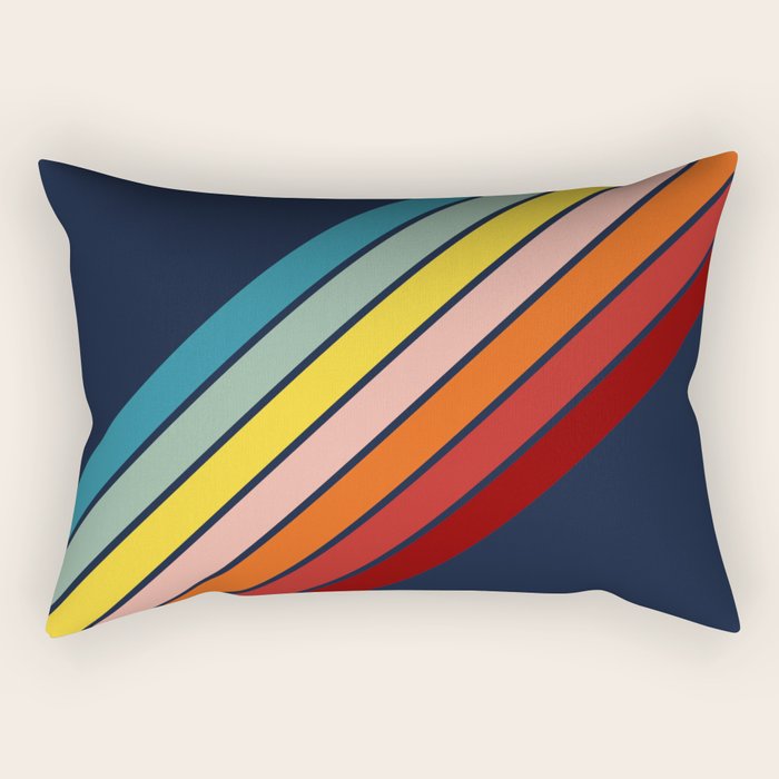 Lumumbu - 70s Vintage Style Retro Summer Stripes Rectangular Pillow Gallery Image 2