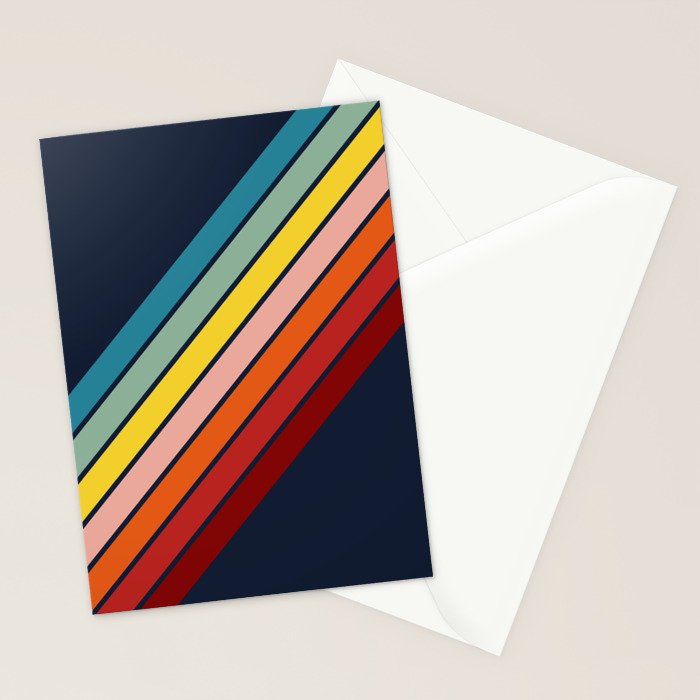Lumumbu - 70s Vintage Style Retro Summer Stripes Stationery Card Gallery Image 2
