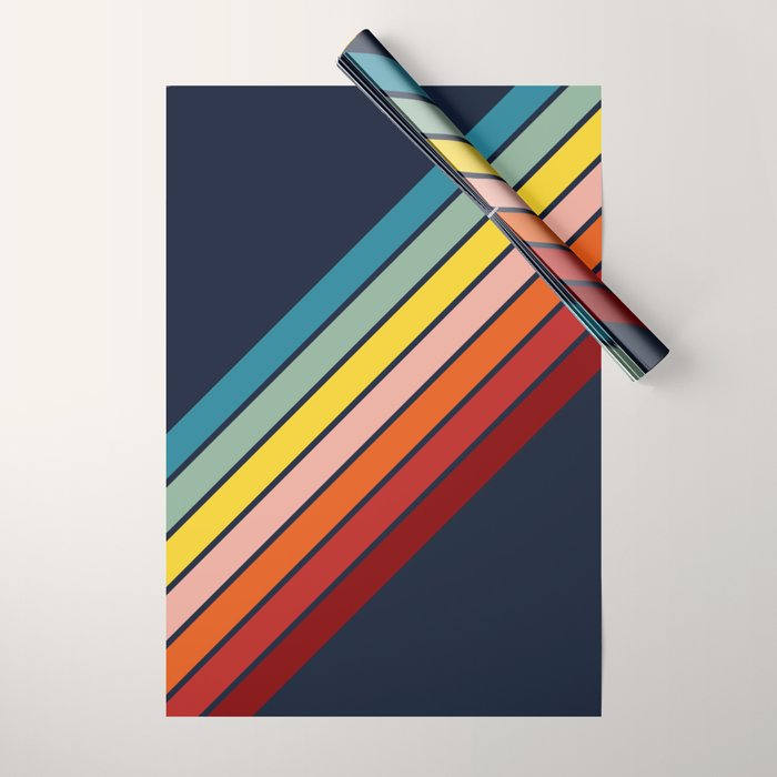 Lumumbu - 70s Vintage Style Retro Summer Stripes Wrapping Paper Gallery Image 1