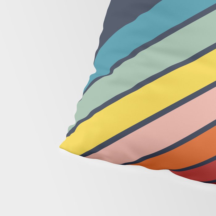 Lumumbu - 70s Vintage Style Retro Summer Stripes Pillow Sham Gallery Image 4