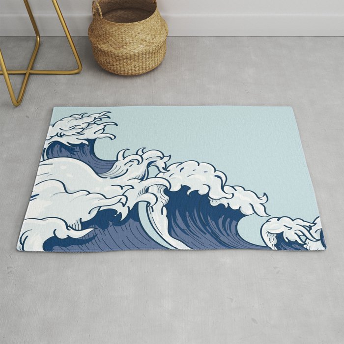 The Great Kanagawa Japanese Wave Rug Gallery Image 1