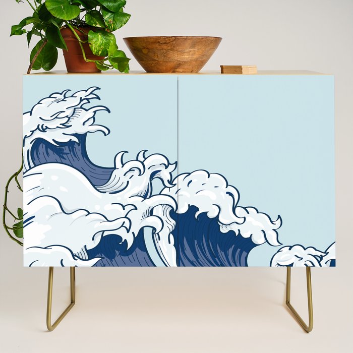 The Great Kanagawa Japanese Wave Credenza Gallery Image 1