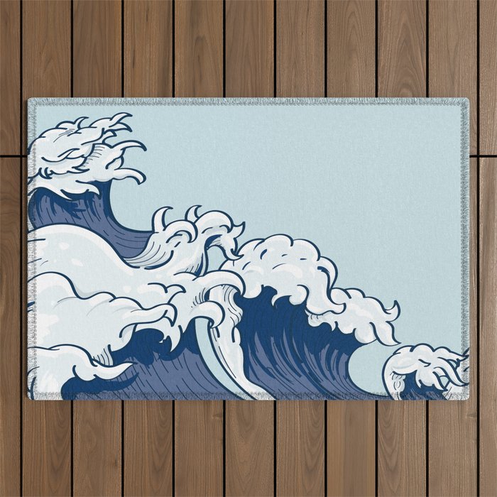 The Great Kanagawa Japanese Wave Outdoor Rug Gallery Image 1