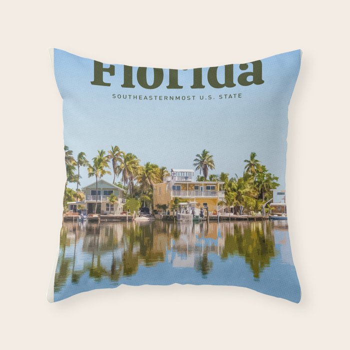 Visit Florida Throw Pillow Gallery Image 1