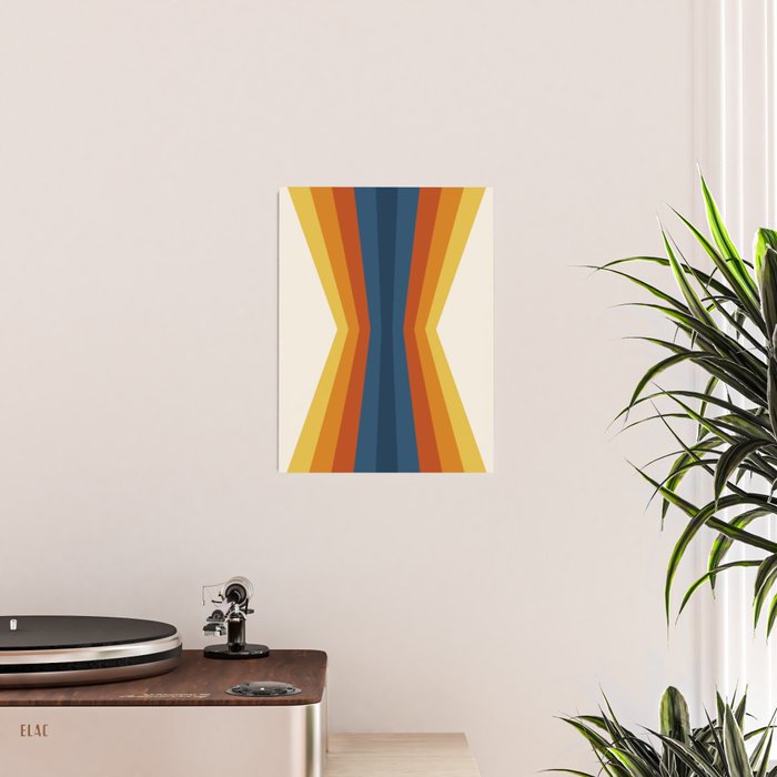Bright 70's Retro Stripes Reflection Poster Gallery Image 2