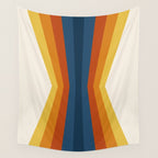 Bright 70's Retro Stripes Reflection Wall Tapestry Gallery Image 4