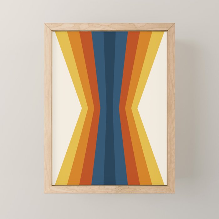 Bright 70's Retro Stripes Reflection Mini Art Print Gallery Image 1