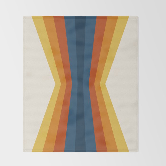 Bright 70's Retro Stripes Reflection Throw Blanket Gallery Image 2