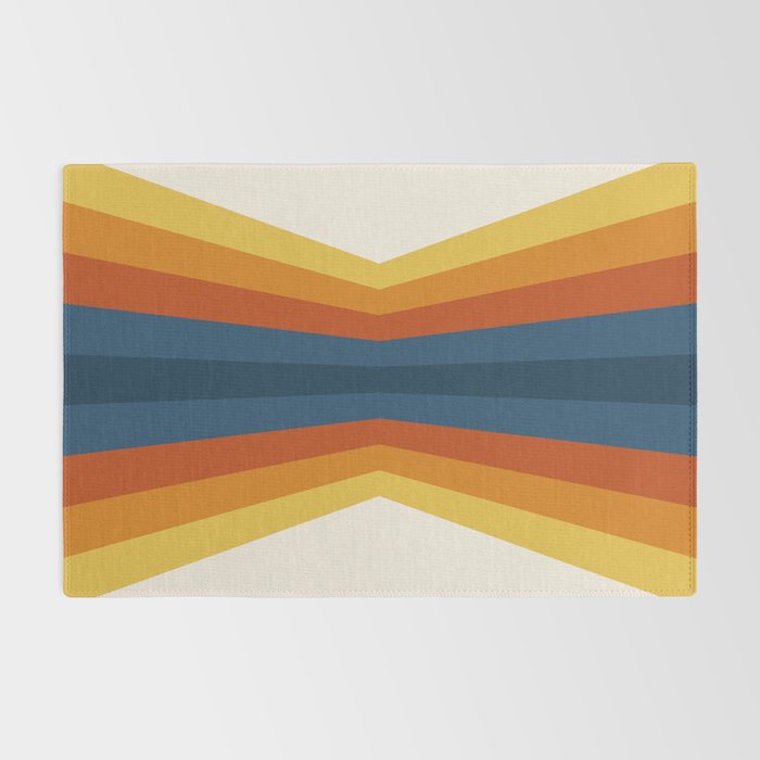 Bright 70's Retro Stripes Reflection Rug Gallery Image 2