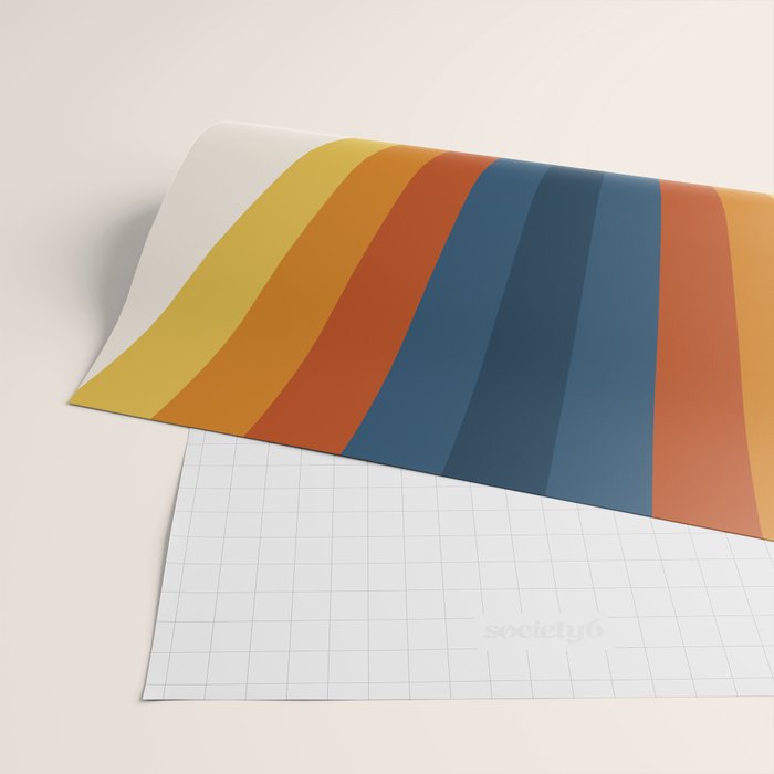 Bright 70's Retro Stripes Reflection Wrapping Paper Gallery Image 2
