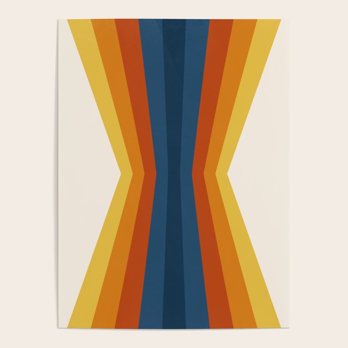 Bright 70's Retro Stripes Reflection Poster Gallery Image 4
