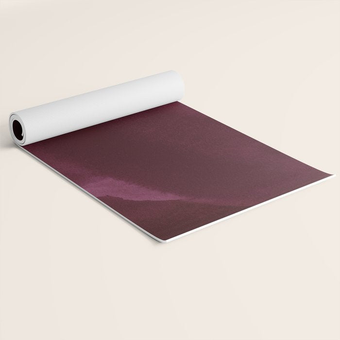 Abstract modern dark burgundy watercolor Yoga Mat Gallery Image 2