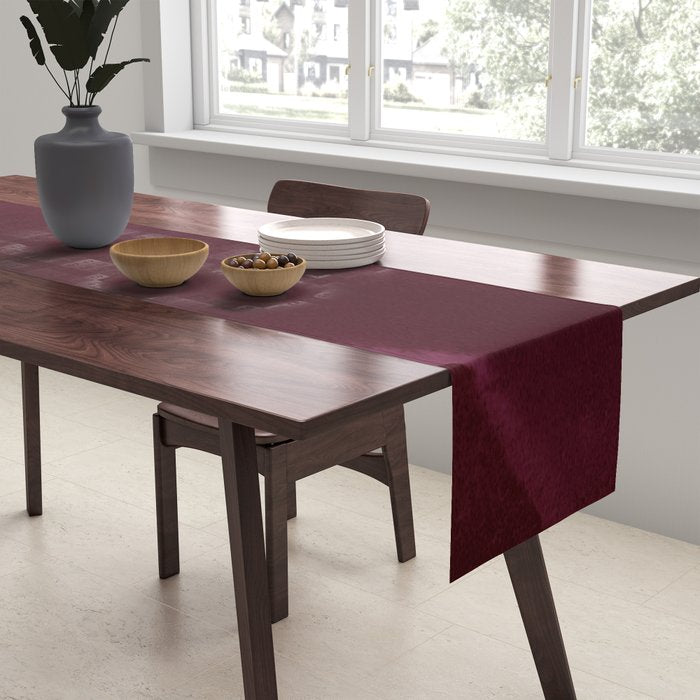 Abstract modern dark burgundy watercolor Table Runner Gallery Image 2