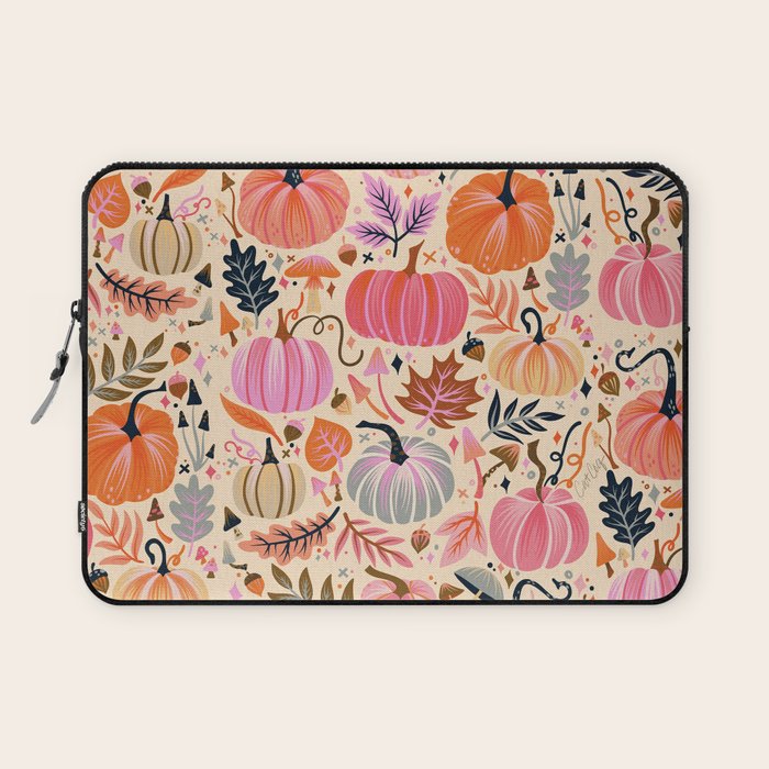 Pumpkin Confetti - Rainbow on Cream Laptop Sleeve Gallery Image 1