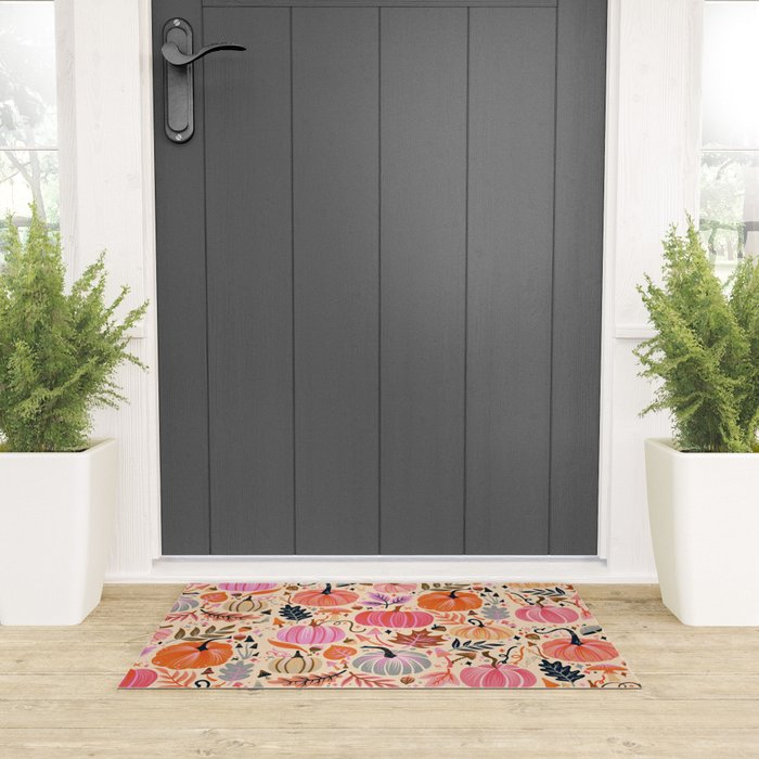 Pumpkin Confetti - Rainbow on Cream Welcome Mat Gallery Image 3